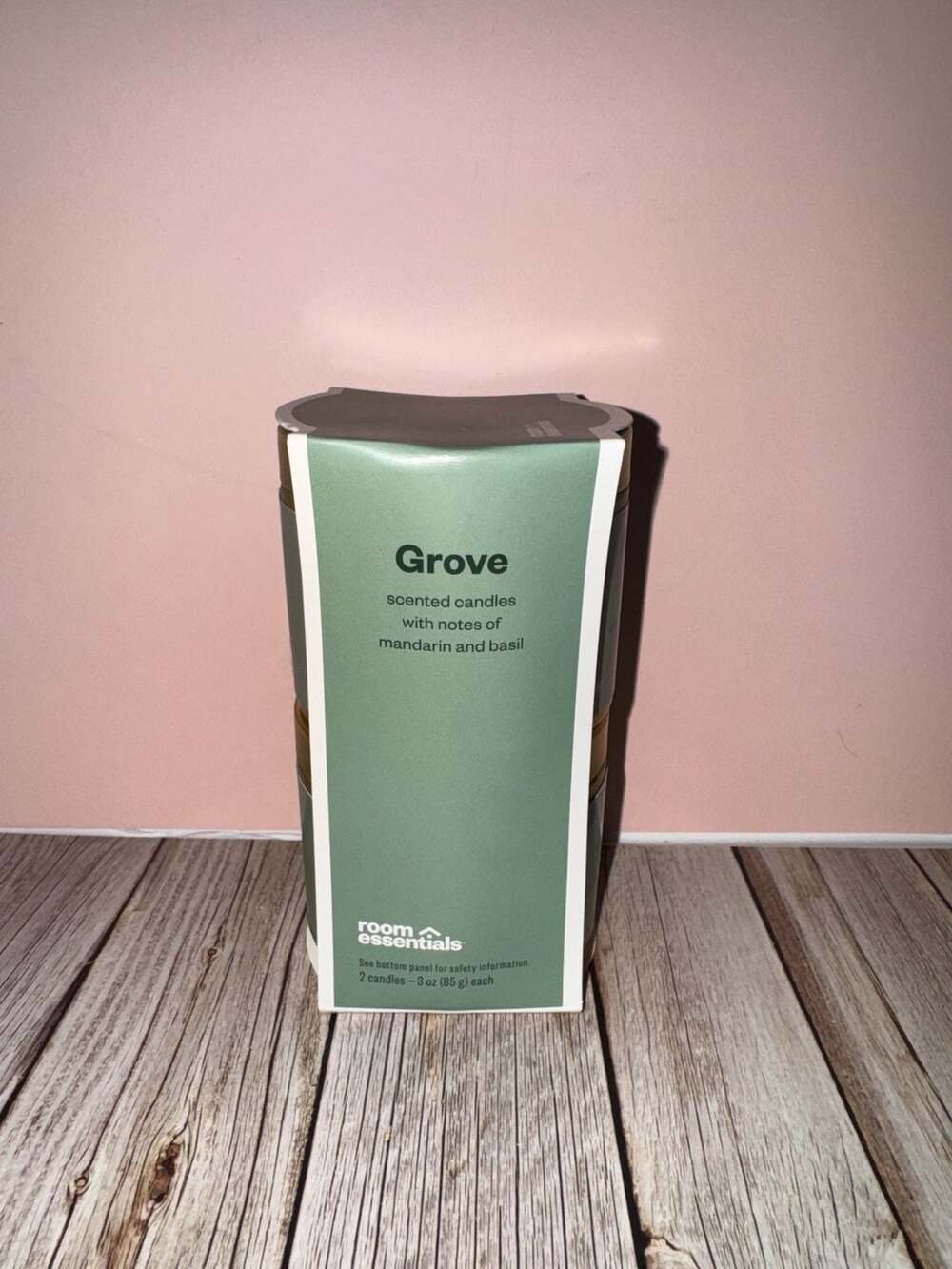 Room Essentials 2pk 3oz Grove Tin Scented Candles Mandarin and Basil